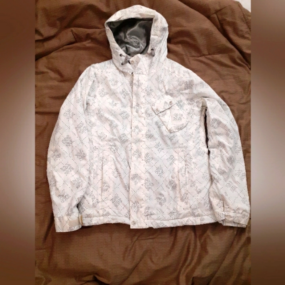 BURTON Women's Snow Jacket - Wht w design -size S